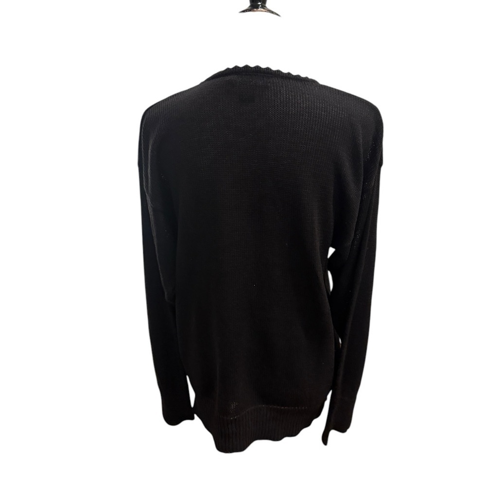Richard Martin Women’s Medium Black Sweater w/ Multi Color Roses Size M Vintage - Picture 6 of 13